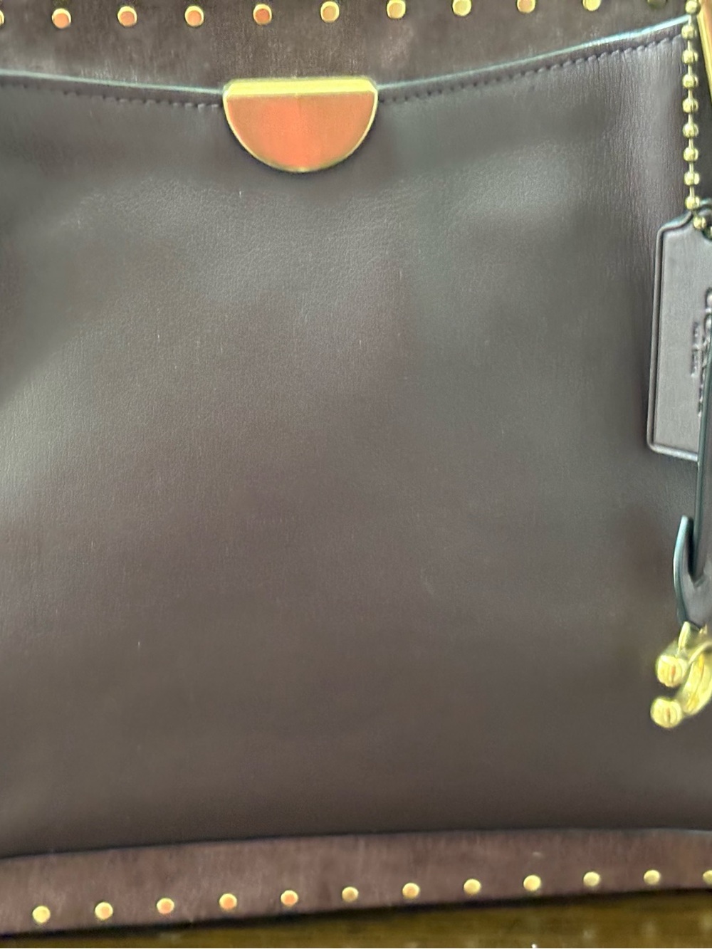 Coach Dreamer 36 with Border Rivets Oxblood Leather Satchel (charms not include) - Picture 5 of 11